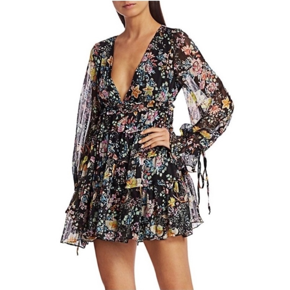 Free People Closer to the Heart Black Ruffled Tiered
Mini Dress NWT - Picture 1 of 7